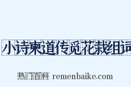 小诗柬道传觅花栽组词是什么意思的图片